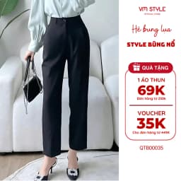 Thumbnail Quần tây baggy lưng cao công sở VMSTYLE Quần âu baggy basic form suông đi làm QTB00035 1