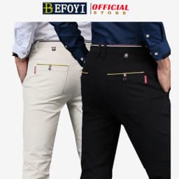 Thumbnail Quần tây BEFOYI dáng ôm công sở vải mỏng nhẹ phong cách Hàn Quốc cho nam 1