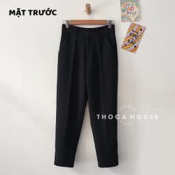 Thumbnail Quần tây đi học xanh đen, đen THOCA HOUSE quần baggy công sở form suông dài 4
