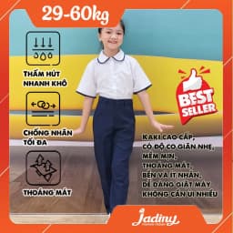 Thumbnail Quần tây học sinh nữ màu xanh đen- màu đen ống xuông vừa thời trang Jadiny 1