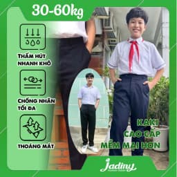 Thumbnail Quần tây đi học nam cấp 2 màu xanh đen, màu đen cao cấp ống suông thời trang Jadiny 1