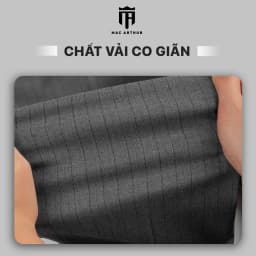 Thumbnail Quần tây kẻ dọc nam chính hãng MAC ARTHUR form slimcrop vải dày chống nhăn, mềm mịn, co giãn tốt 4