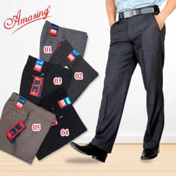 Thumbnail Quần tây nam Amazing, big size tới 100kg, họa tiết vân chìm, màu xám, không ly, form dáng chuẩn 1