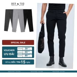 Thumbnail Quần tây nam basic 075 chất cotton thoáng mát, quần âu nam cao cấp trơn co giãn 4 chiều đứng form nam tính thanh lịch 1