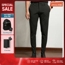 Thumbnail Quần tây nam basic 075 chất cotton thoáng mát, quần âu nam cao cấp trơn co giãn 4 chiều đứng form nam tính thanh lịch 2