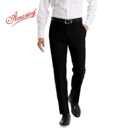 Thumbnail Quần tây nam cao cấp Amazing màu đen và xanh đen, form truyền thống công sở, không ly, ống đứng 3