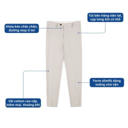 Thumbnail Quần Tây Nam Công Sở Hàn Quốc AKUBA Cao Cấp Slimfit Dáng Suông Cotton Dày Dặn Đi Học | 01K3008 2