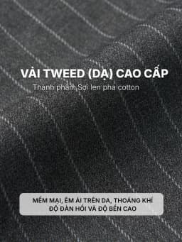 Thumbnail Quần tây nam kẻ sọc vải Tweed ống rộng xếp ly cao cấp Thương Hiệu JBAGY - JA0305 2