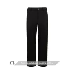 Thumbnail Quần tây nam màu đen basic ống suông SIMTU vải cotton lạnh cao cấp - điểm nhấn phối rã thời trang | QT004 1