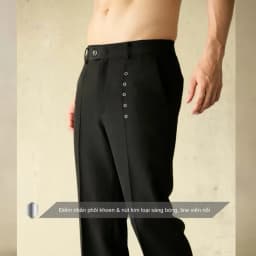 Thumbnail Quần tây nam màu đen phối khoen cá tính SIMTU, chất liệu Kaki Thun cao cấp có độ bền cao, co giãn 2 chiều 2