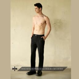 Thumbnail Quần tây nam màu đen phối khoen cá tính SIMTU, chất liệu Kaki Thun cao cấp có độ bền cao, co giãn 2 chiều 4