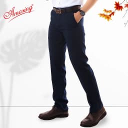 Thumbnail Quần tây nam màu xanh Amazing, ống đứng, không ly, đồng phục học sinh, đồng phục công sở 1