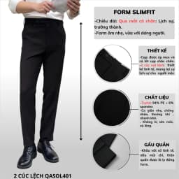 Thumbnail Quần tây nam phong cách Hàn Quốc quần âu ống côn cạp ép cao cấp chất vải dày dặn form slim crop - QACOL420 3