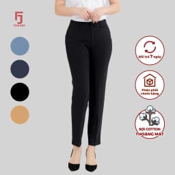 Thumbnail Quần tây nữ dáng 9 tấc QAW2016-R02 ống đứng nhiều màu 2 cúc 2 ly form nhỏ Thái Hòa 2