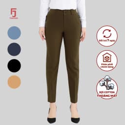 Thumbnail Quần tây nữ dáng 9 tấc QAW2016-R02 ống đứng nhiều màu 2 cúc 2 ly form nhỏ Thái Hòa 4