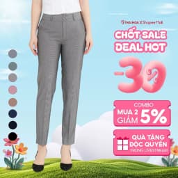 Thumbnail Quần tây nữ trơn QAW2016-R04 cạp trung 2 cúc 2 ly ống đứng form nhỏ các màu Thái Hòa 1