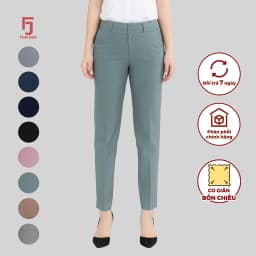 Thumbnail Quần tây nữ trơn QAW2016-R04 cạp trung 2 cúc 2 ly ống đứng form nhỏ các màu Thái Hòa 2