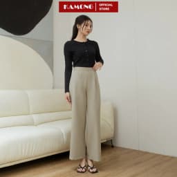 Thumbnail Quần tây ống rộng KAMONG dáng suông dây kéo công sở Q016 3