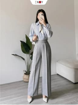 Thumbnail Quần Tây Ống Suông Rộng Công Sở ENVY QK47 1
