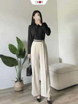 Thumbnail Quần Tây Ống Suông Rộng Công Sở ENVY QK47 4