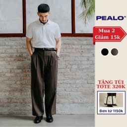 Thumbnail Quần tây PEALO form wide fit cạp cao có xếp li 1