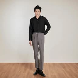 Thumbnail Quần Tây Sidetab Cạp cao Xám khói, Nâu vải Tuypsi cao cấp thương hiệu JBAGY JA0302 1