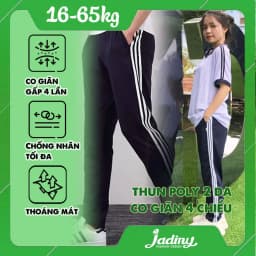 Thumbnail Quần thể dục 3 sọc đồng phục thể dục vải dày dặn, vải tôt học sinh Jadiny 1