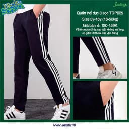 Thumbnail Quần thể dục 3 sọc đồng phục thể dục vải dày dặn, vải tôt học sinh Jadiny 2