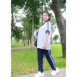 Thumbnail Quần thể dục vải dày dặn, vải tốt màu xanh đen, màu đen Jadiny hai sọc, ba sọc trắng nam nữ Jadiny TDP023 TDP025 TDP034 3