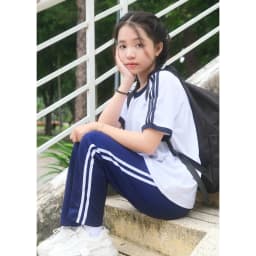 Thumbnail Quần thể dục vải dày dặn, vải tốt màu xanh đen, màu đen Jadiny hai sọc, ba sọc trắng nam nữ Jadiny TDP023 TDP025 TDP034 4