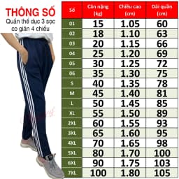 Thumbnail Quần thun thể dục 3 sọc Amazing cho bé gái và bé trai, vải co giãn 4 chiều,dày, nặng tay, form body 2