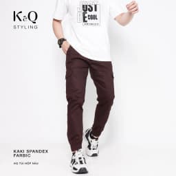 Thumbnail Quần túi hộp kaki co giãn K&QSTYLING màu nâu giới hạn PVN1121 cao cấp 2