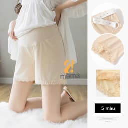 Thumbnail Quần đùi bầu vải lụa 2mama mặc ngủ và mặc trong váy, có chun điều chỉnh, kháng khuẩn, viền ren sang trọng, mát mẻ 1