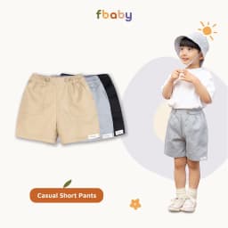 Thumbnail Quần đùi bé trai Kaki 2 cúc đính tag Fbaby - FQ005 1