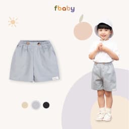 Thumbnail Quần đùi bé trai Kaki 2 cúc đính tag Fbaby - FQ005 3