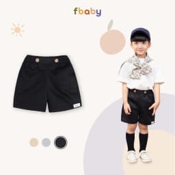 Thumbnail Quần đùi bé trai Kaki 2 cúc đính tag Fbaby - FQ005 4