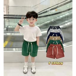 Thumbnail Quần đùi cho bé Beemo (Form vừa) phối túi kèm dây rút chất liệu cotton co giãn thoải mái mặc hè từ 1 - 7 tuổi 22030Q 2
