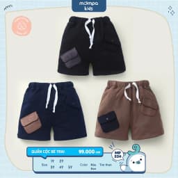 Thumbnail Quần đùi cho bé Mompa 1-5 tuổi vải Cotton Actif mềm mại co giãn thoáng mát 234 2