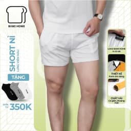Thumbnail Quần đùi nam BAMIHOME mặc nhà phong cách Unisex chất thun cotton cao cấp form Slim Fit QT4C01 1