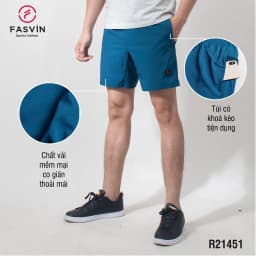 Thumbnail Quần đùi nam chạy bộ Fasvin R21451.HN vải Dù Gió co giãn nhẹ mát 3