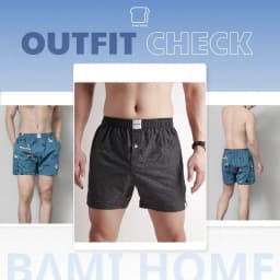 Thumbnail Quần đùi nam cotton BAMI HOME mặc ngủ nhà có túi mềm mại thoáng mát QC01 - 5 2