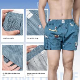 Thumbnail Quần đùi nam cotton BAMI HOME mặc ngủ nhà có túi mềm mại thoáng mát QC01 - 5 4