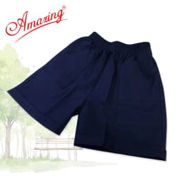 Thumbnail Quần đùi, short lưng thun học sinh cấp 1, màu xanh đi học, 2 túi đắp ngoài, từ 14 đến 95kg, AMAZING 3