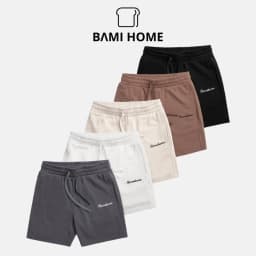 Thumbnail Quần đùi thun nam có túi BAMI HOME quần short SIGNATURE vài nỉ chân cua co giãn QN26 1