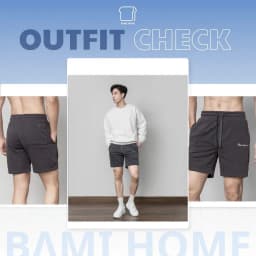 Thumbnail Quần đùi thun nam có túi BAMI HOME quần short SIGNATURE vài nỉ chân cua co giãn QN26 3