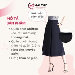 Thumbnail Quần Váy Ống Rộng MAI THY V301, Mẫu Quần 2 Tầng Lưng Thun Đính Nút Có Túi Xịn Sò | Thời Trang Nữ U40 2