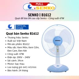 Thumbnail Quạt bàn B4 Senko B1612 - Giao màu ngẫu nhiên - Hàng Chính Hãng 1