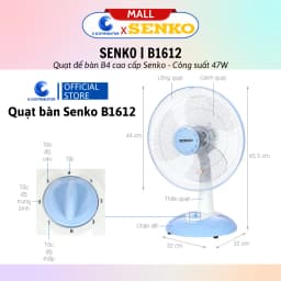Thumbnail Quạt bàn B4 Senko B1612 - Giao màu ngẫu nhiên - Hàng Chính Hãng 2
