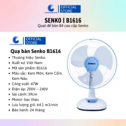 Thumbnail Quạt bàn B4 Senko B1612/B1616 - Giao màu ngẫu nhiên - Hàng Chính Hãng 2