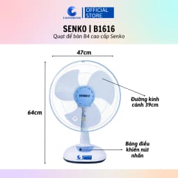 Thumbnail Quạt bàn B4 Senko B1612/B1616 - Giao màu ngẫu nhiên - Hàng Chính Hãng 3